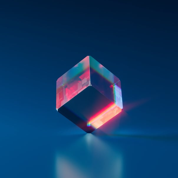 shiny transparent cube